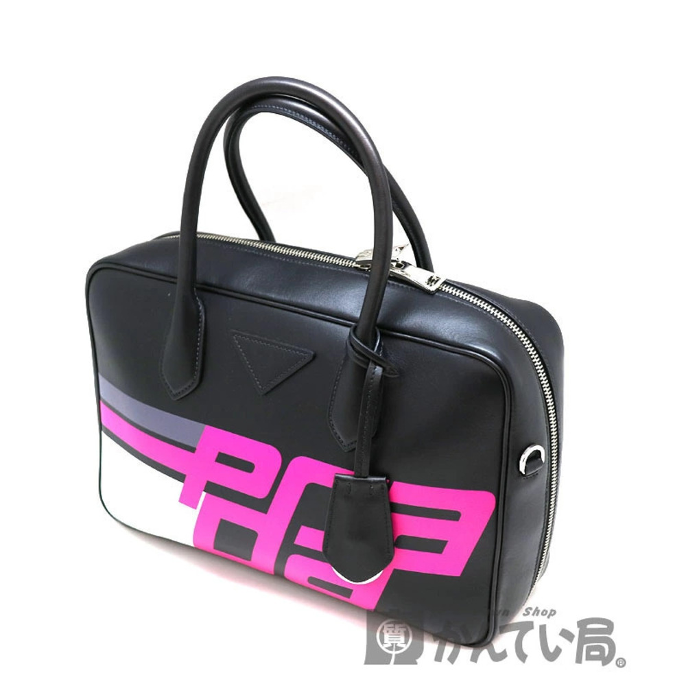 PRADA Bag Black Leather Handbag Shoulder